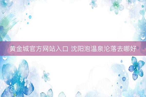 黄金城官方网站入口 沈阳泡温泉沦落去哪好