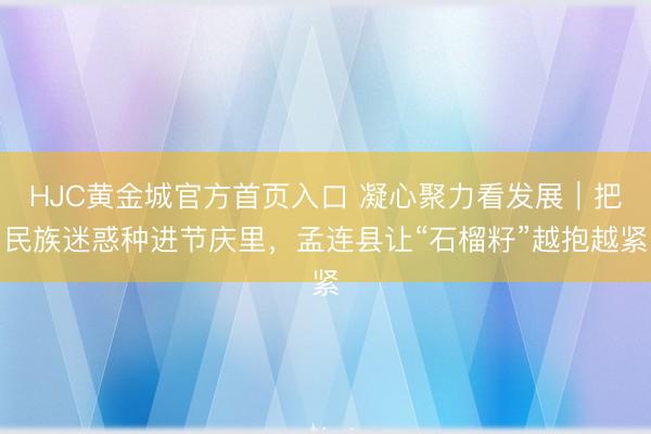 HJC黄金城官方首页入口 凝心聚力看发展｜把民族迷惑种进节庆里，孟连县让“石榴籽”越抱越紧