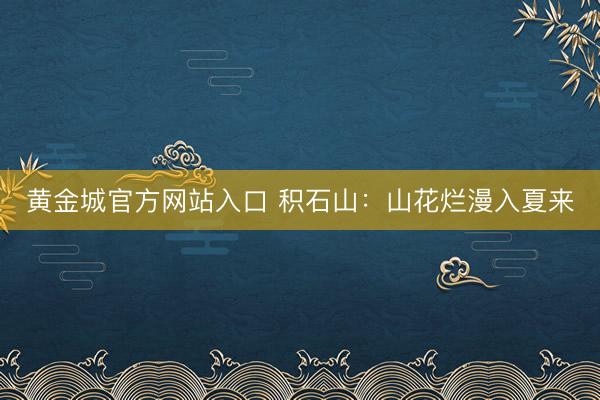 黄金城官方网站入口 积石山：山花烂漫入夏来