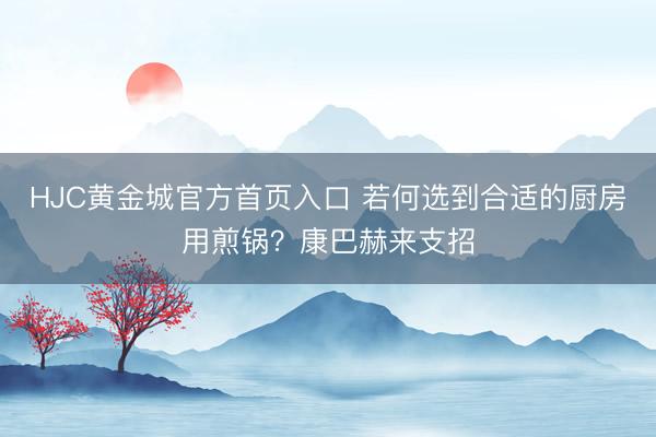 HJC黄金城官方首页入口 若何选到合适的厨房用煎锅？康巴赫来支招