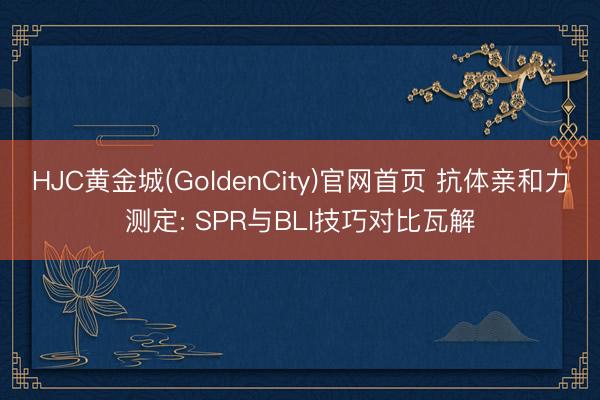 HJC黄金城(GoldenCity)官网首页 抗体亲和力测定: SPR与BLI技巧对比瓦解