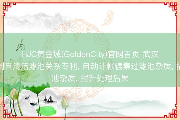 HJC黄金城(GoldenCity)官网首页 武汉天源集团得到自清洁滤池关系专利， 自动计帐辘集过滤池杂质， 擢升处理后果