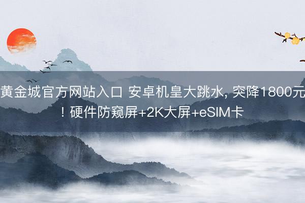 黄金城官方网站入口 安卓机皇大跳水， 突降1800元! 硬件防窥屏+2K大屏+eSIM卡